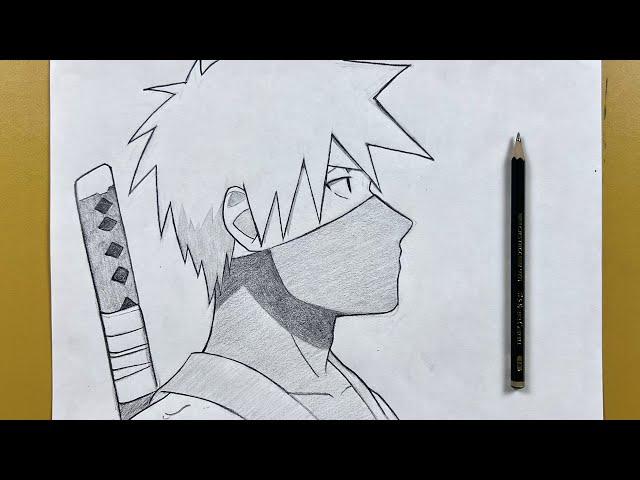 How to draw the ninja [ Kakashi ] step-by-step