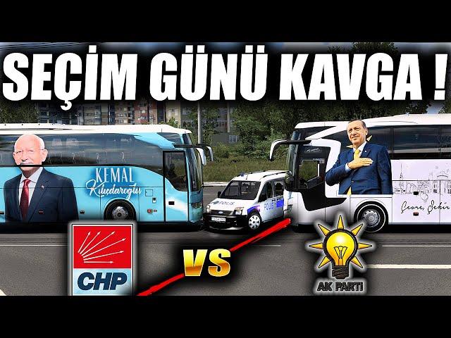 AKP VS CHP !!! SEÇİM GÜNÜ KAVGA ÇIKTI !!! POLİS FORD CONNECT ETS 2 MOD [ Logitech G29 ]