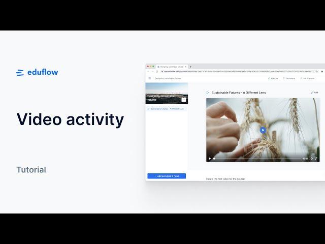 Eduflow tutorial · Video activity