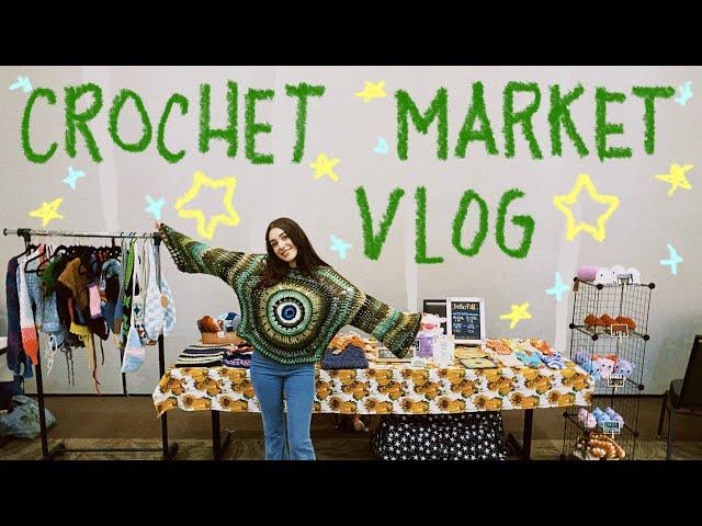 Crochet Market Vlog  (how much i made, set up with me, entire stock breakdown)