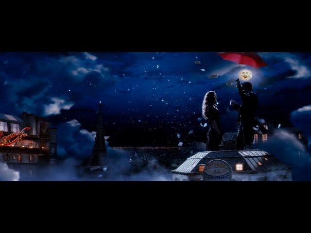 Moulin Rouge! 2001 YOUR SONG 1080p / Romantic scene: elephant, roof, moon, sky, stars, Eiffel Tower