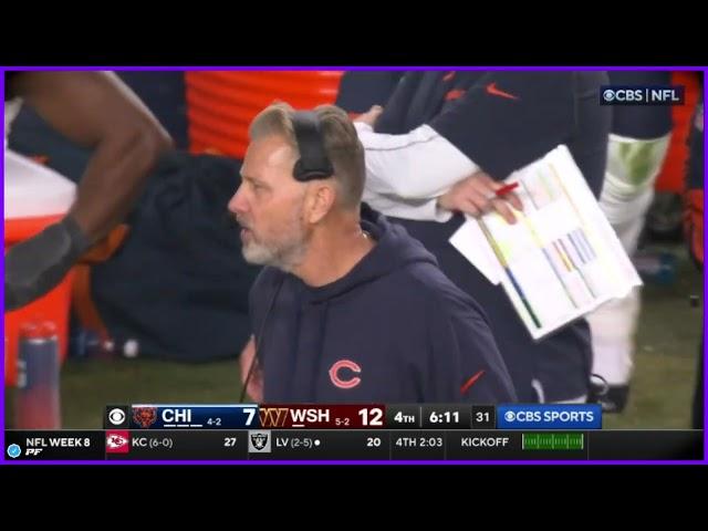 Crazy fumble goal line fumble by the Bears and Washington Commanders gain advantage