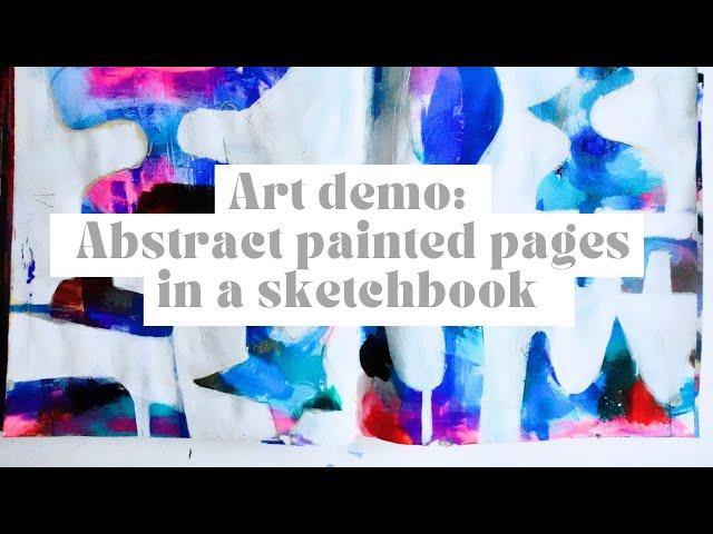 Art demo: Abstract art using shapes and acrylic paint in a sketchbook