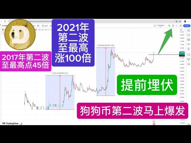 DOGE DOGECOIN  狗狗币第二波马上爆发！ 提前埋伏 我已经给你设定好买入位置 狗狗2025年牛市预测 2017年涨了196倍 2021年币涨了665倍 能改变命运 梭哈Doge实现阶级跨越