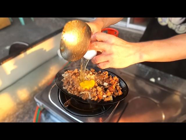 Filipino Street Food |  PORK SISIG  with egg