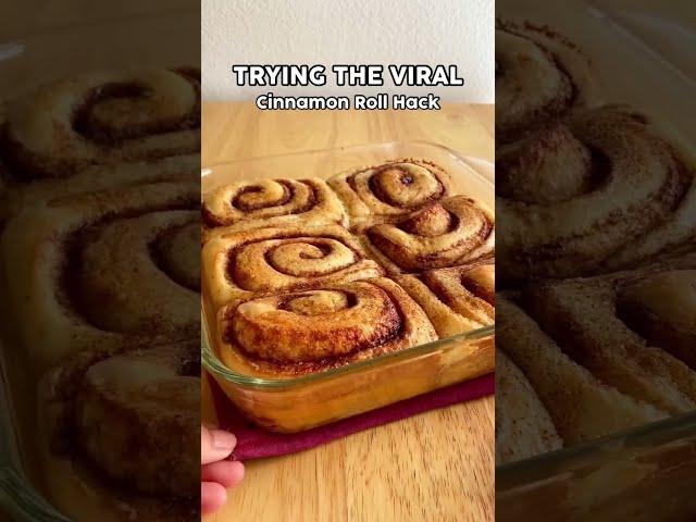 Trying The Cinnamon Rolll Hack Part 3 (with Rhodes Cinnamon Rolls) #shorts #cinnamonroll #recipe