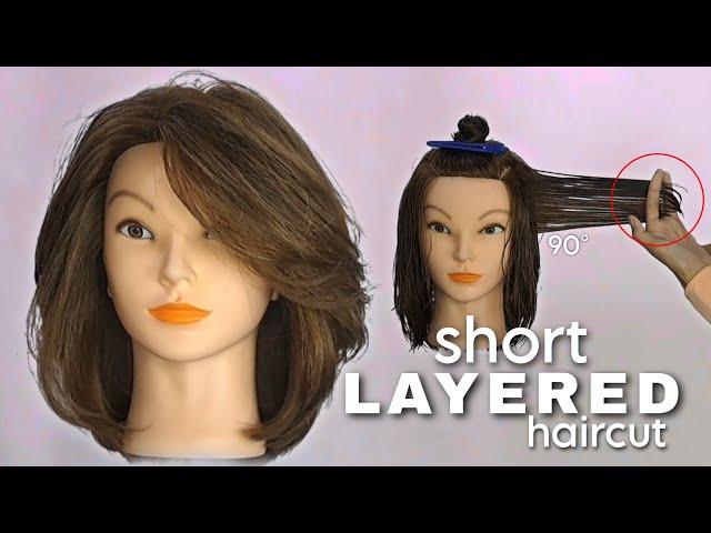 how to: SHORT LAYERED HAIRCUT|potong rambut layer pendek