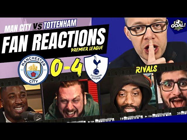 Man City & Tottenham's RIVALS fan reactions to Man City 0-4 Tottenham! PREMIER LEAGUE 2024/25