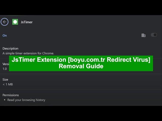 JsTimer Hijacker | How to Remove JsTimer Extension + Solve Boyu.com.tr Redirect