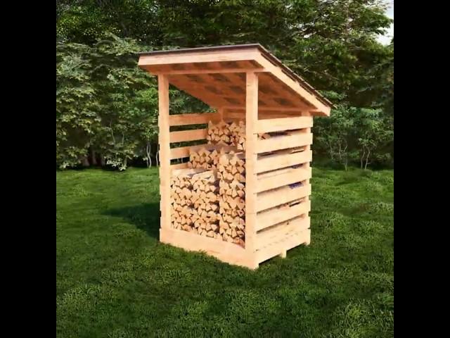 DIY Firewood Shed Plan, Open-Air Wood Storage #ad #woodworking #firewood #diyprojects #gardening