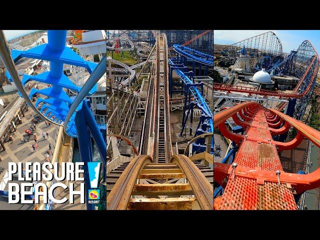 Every Roller Coaster at Blackpool Pleasure Beach 2024 | Front Seat On-Ride POVs 4K