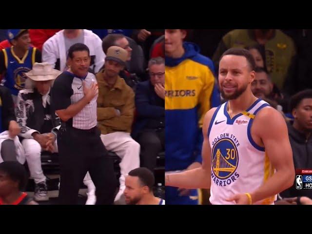 The ref was apologizing to Steph Curry for not giving him the foul call 