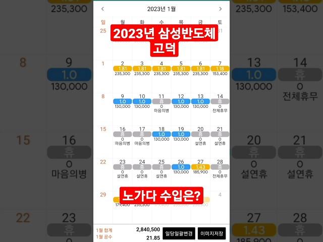 2023년 노가다 수입은? (삼성반도체 고덕)