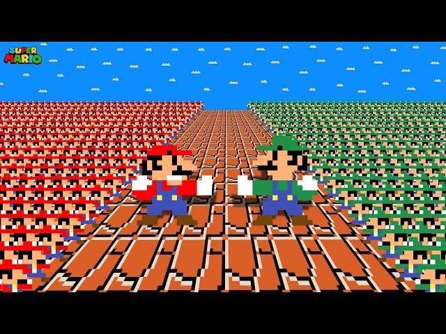 King Rabbit: If 100 Tiny Mario vs 100 Tiny Luigi in Super Mario Bros?