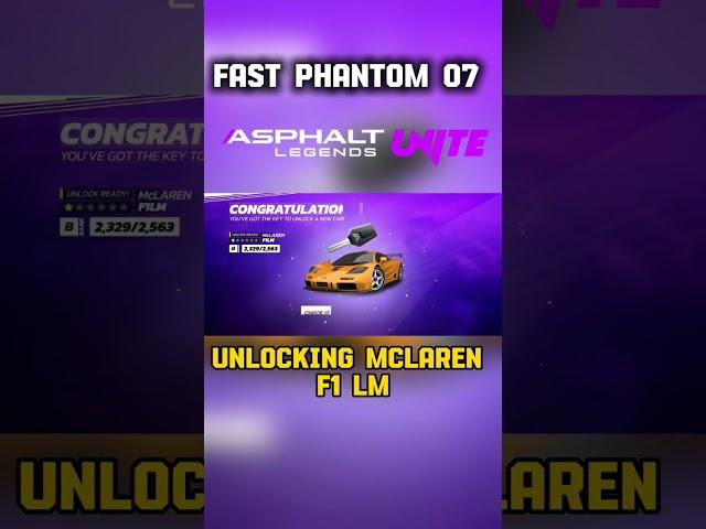 McLaren F1 LM is Mine! Asphalt 9 #asphalt #Shorts#gaming