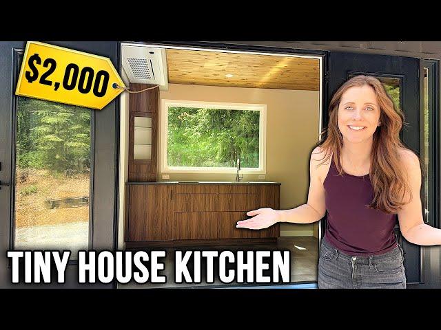 We Built a DIY Tiny House KITCHEN (budget build) START TO FINISH