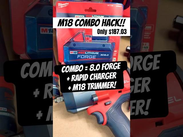 SALE Milwaukee Forge Battery + Rapid Charger + M18 Trimmer