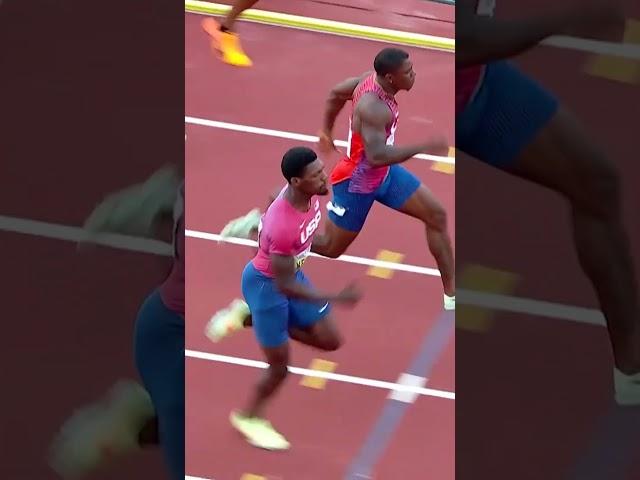 Fred Kerley dipping to the 100m world title ‍ #olympics #sports #running #track