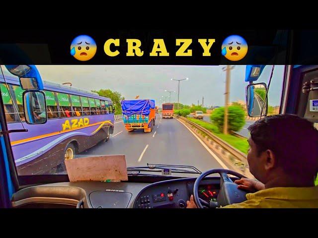 EXTREMELY AGGRESSIVE & HIGHSPEEDVOLVO BUS Driving by SBSTC VOLVO Bus || Skilled Bus Driving