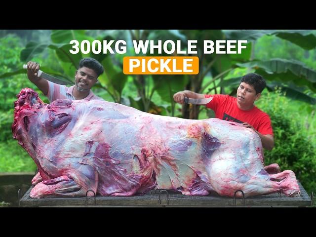 300 Kg WHOLE BEEF PICKLE | Indian Kerala Beef Pickle Recipe | Village Cooking