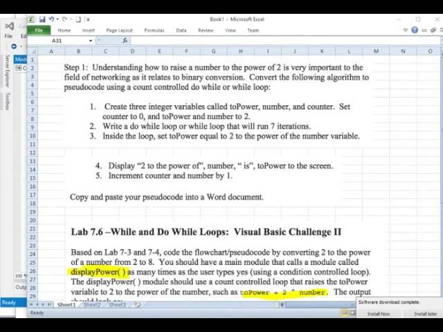 Visual Basic Program to demo loop