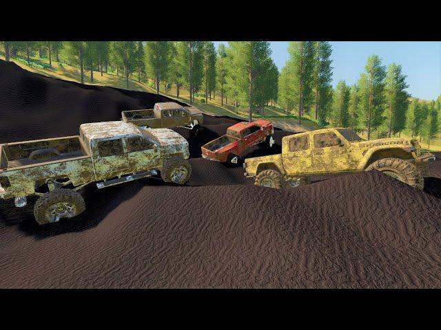 Going mudding to see which truck is the best off road | Mud pit | Farming Simulator19