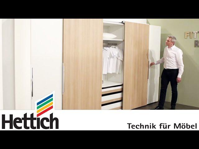 Technology for furniture in bedrooms: Hettich sliding door + drawer systems