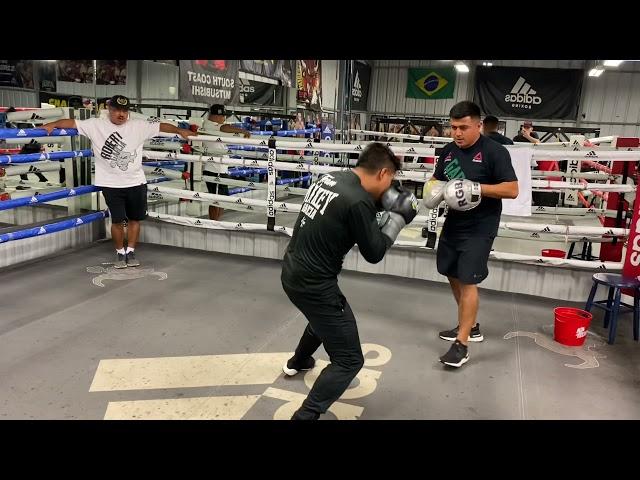 Mike Garcia on the mitts working hard for whoever is next!