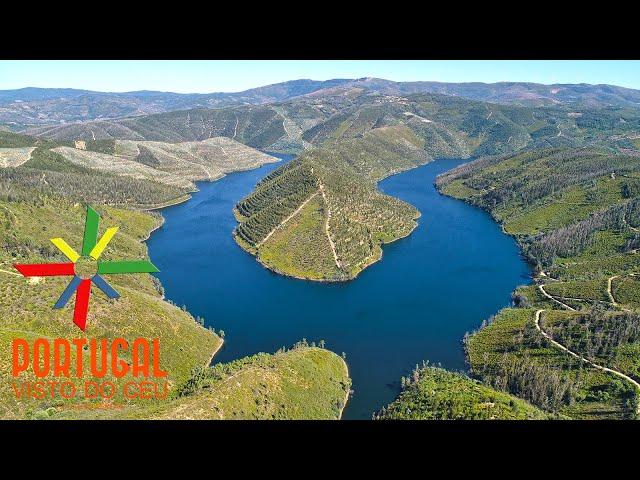 Wonderful Zezere river ️ Trinhão aerial view - Pampilhosa da Serra - 4K UltraHD