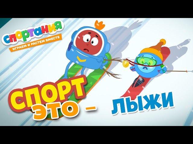 Cartoon Skiing and Snowboarding. Cartoon about the winter sport for children. Sports it is Sporania