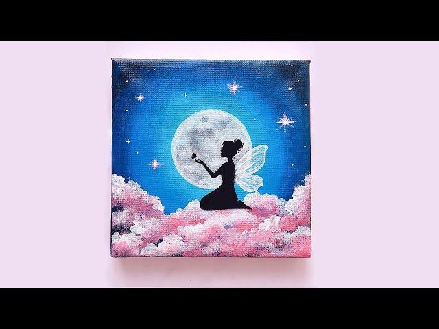 Fairy Dream Scenery - Step By Step Acrylic Painting Tutorial  || Canvas Aesthetic scenery painting