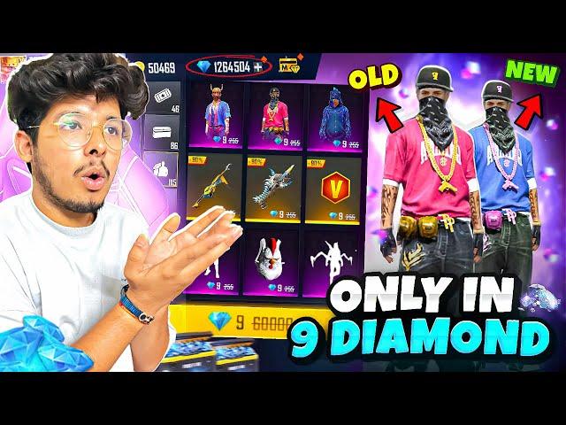 FREE FIRE NEW STORE  I GOT EVERYTHING IN MY NOOB ID SPENDING 9999 DIAMONDS -GARENA FREE FIRE