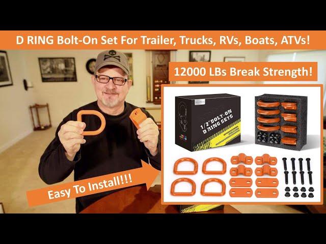 Trailer D Ring Tie Down Anchors - Bolt-on Install - Rated To 12000LBs - Powder Coated #trailer #diy