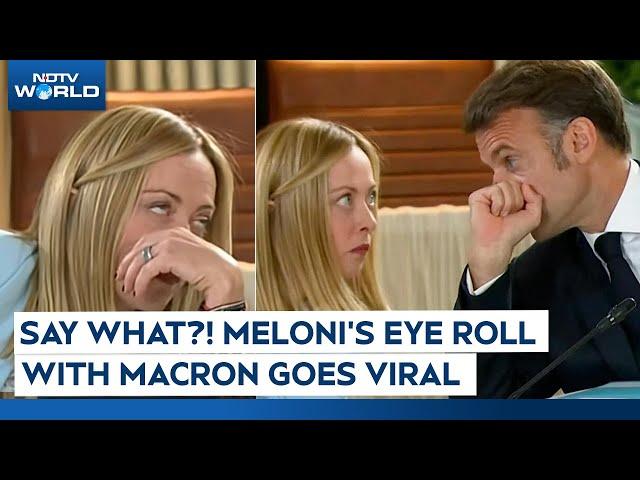 Meloni Eye Roll Viral | Italian PM Giorgia Meloni's Eye Roll With Macron Goes Viral