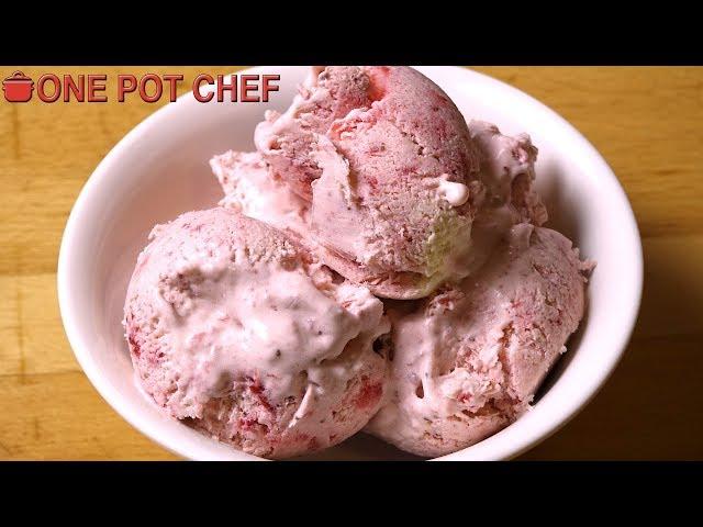 Super Simple Strawberry Ice Cream | One Pot Chef