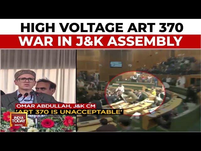 Omar Abdullah's Reaction Over High Voltage Article 370 War In J&K Assembly | India Today