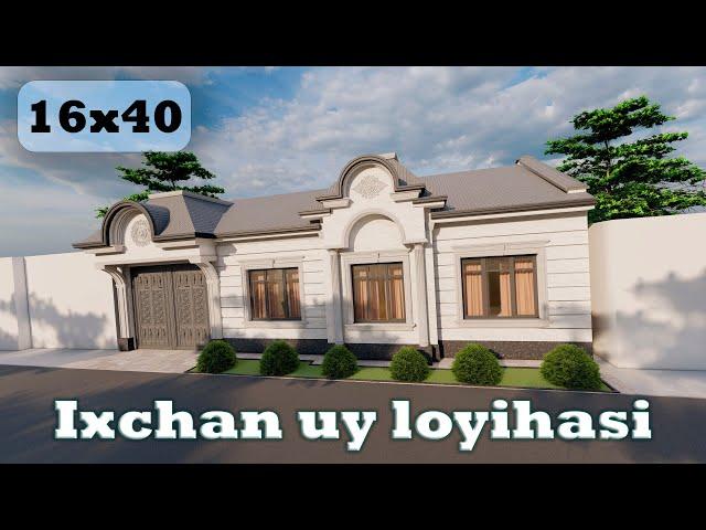 O'zbekona ixcham uy loyihasi | 16x40