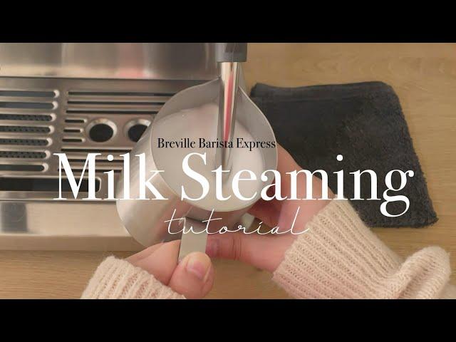 Milk steaming (using full fat milk) with Breville Barista Express for Latte art |Steam or Froth |