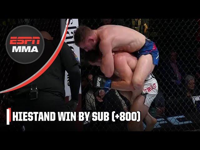  UPSET ALERT  Brady Hiestand forces Garrett Armfield to submit  Exact result +800, ML +220