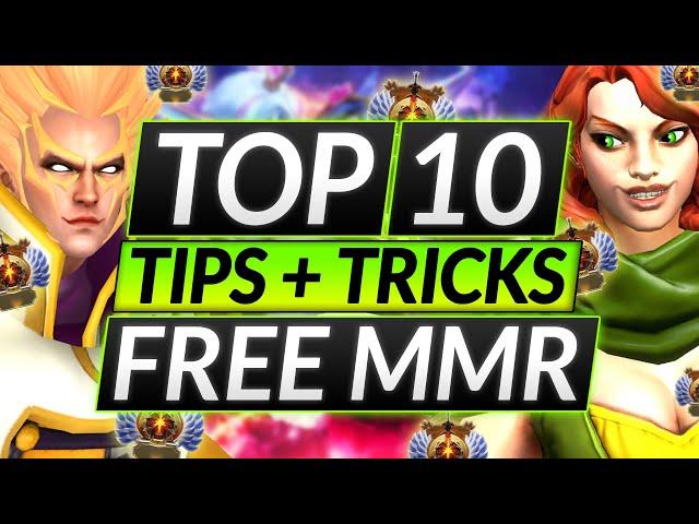 Top 10 EASIEST TRICKS for FREE MMR - These Tips are BROKEN! - Dota 2 Guide