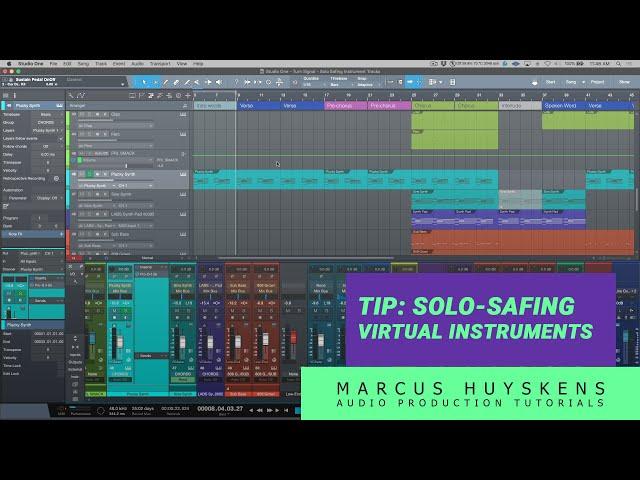 Tip - How to FULLY Solo Safe Instrument Tracks in PreSonus Studio One