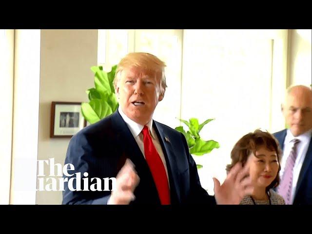 'Do we look handsome and thin?' Trump asks reporters during lunch with Kim