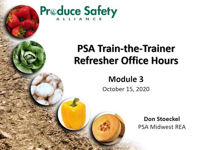 PSA Train-the-Trainer Refresher Office Hours - Module 3