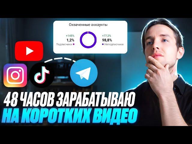 48 часов ЗАРАБАТЫВАЮ НА КОРОТКИХ ВИДЕО | Бесплатный трафик в Телеграм