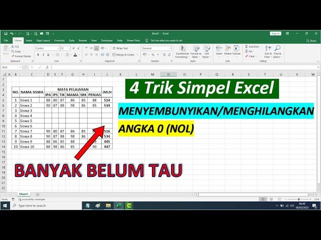 4 Cara Mudah Menghilangkan atau Menyembunyikan Angka 0 di Microsoft Excel