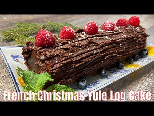 World Food Tour - French Christmas Yule Log Cake (Bûche de Noël) for Christmas