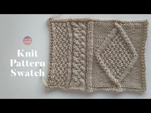 DIY 대바늘 무늬 스와치 연습 (다이아몬드, 케이블, 멍석) Knit patterns
