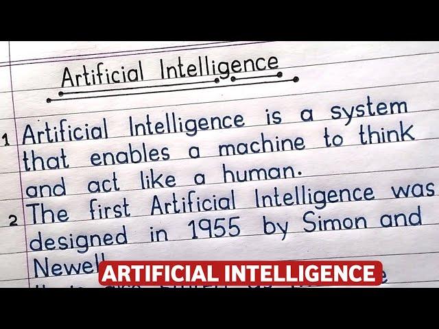 10 lines on Artificial Intelligence || What is Artificial Intelligence || Artificial Intelligence ||