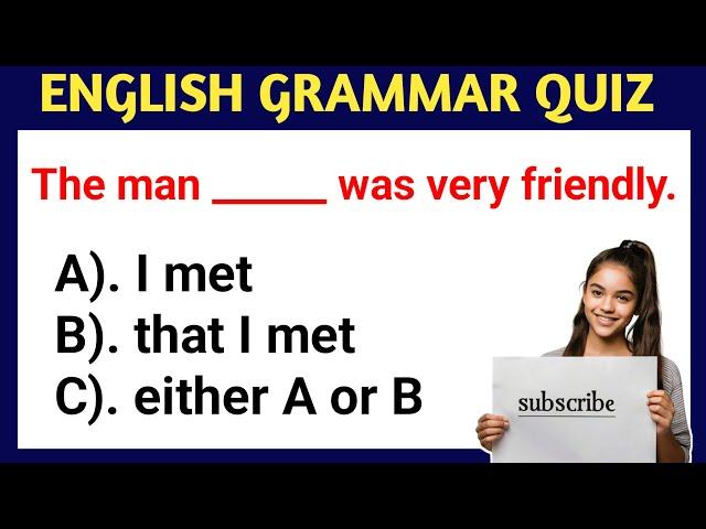 English Grammar Quiz | English Grammar Questions  | English Grammar Challenging Test #challenge