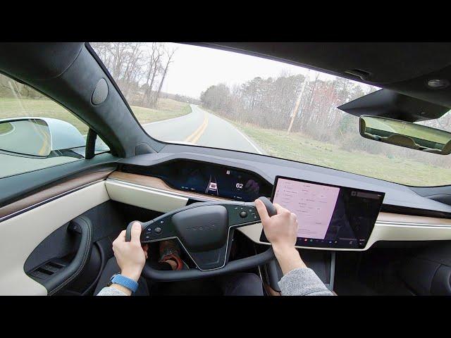 NEW Tesla Model S Plaid POV ASMR | Walkaround, Drag Strip Mode, Auto Pilot and Test Drive
